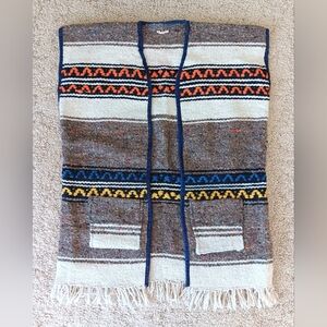 Vintage Handmade Mexican Blanket Vest